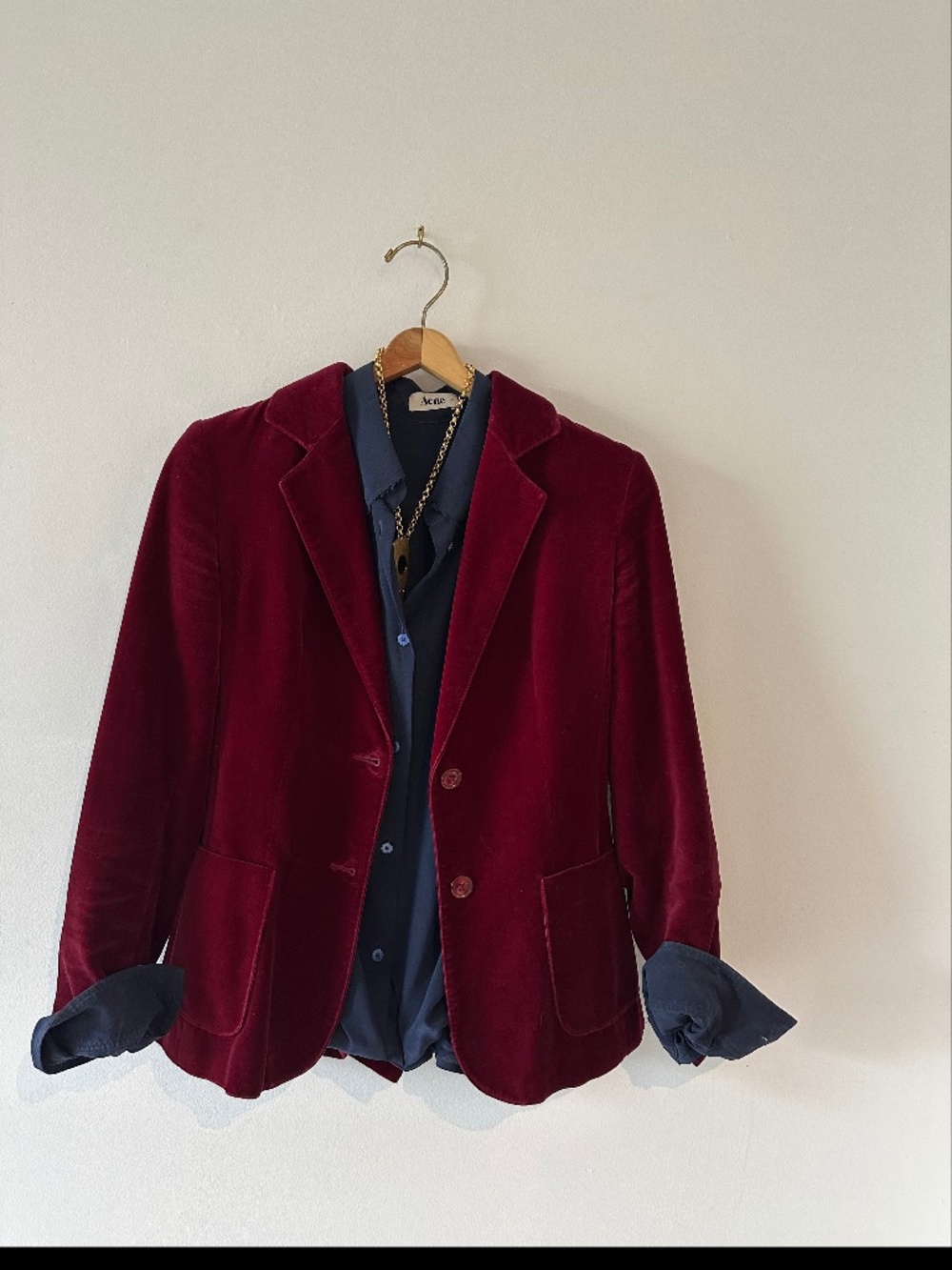 Vintage Oleg Cassini Raspberry velvet blazer